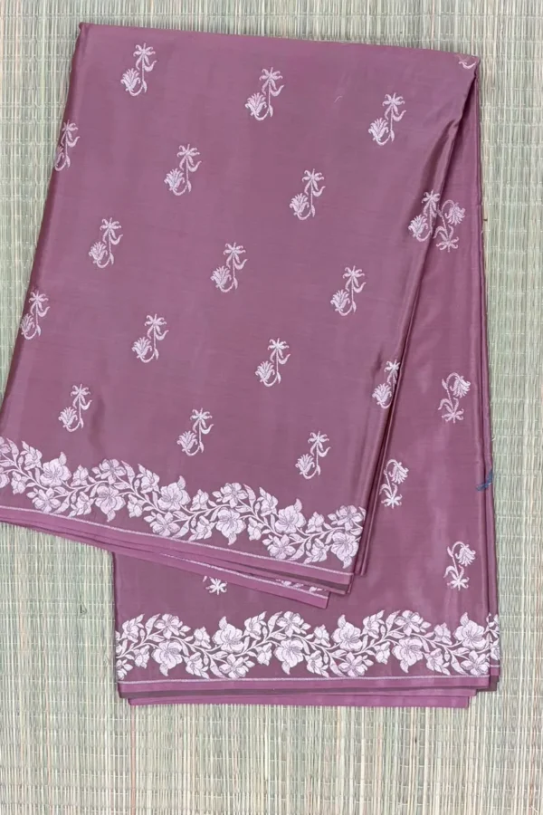 Dusky Rose Pure Mashru Silk Saree