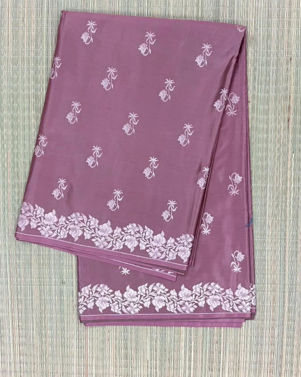 Dusky Rose Pure Mashru Silk Saree