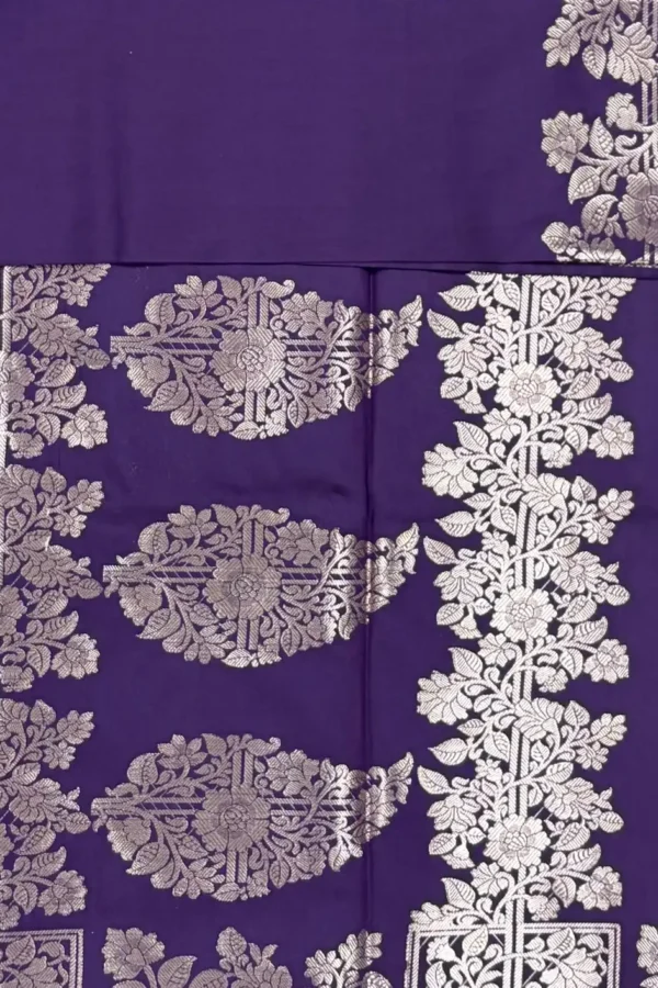 Brinjal Purple Pure Mashru Silk Saree 2
