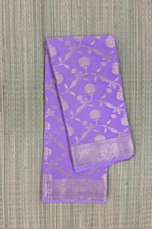 Lilac Semi Chiffon Saree