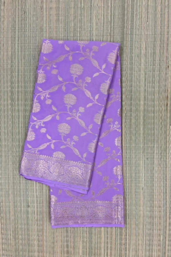 Lilac Semi Chiffon Saree