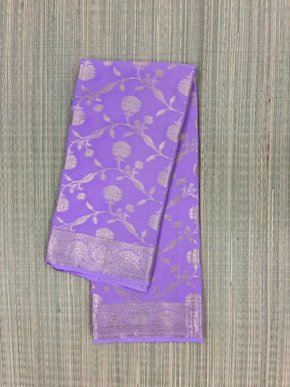 Lilac Semi Chiffon Saree