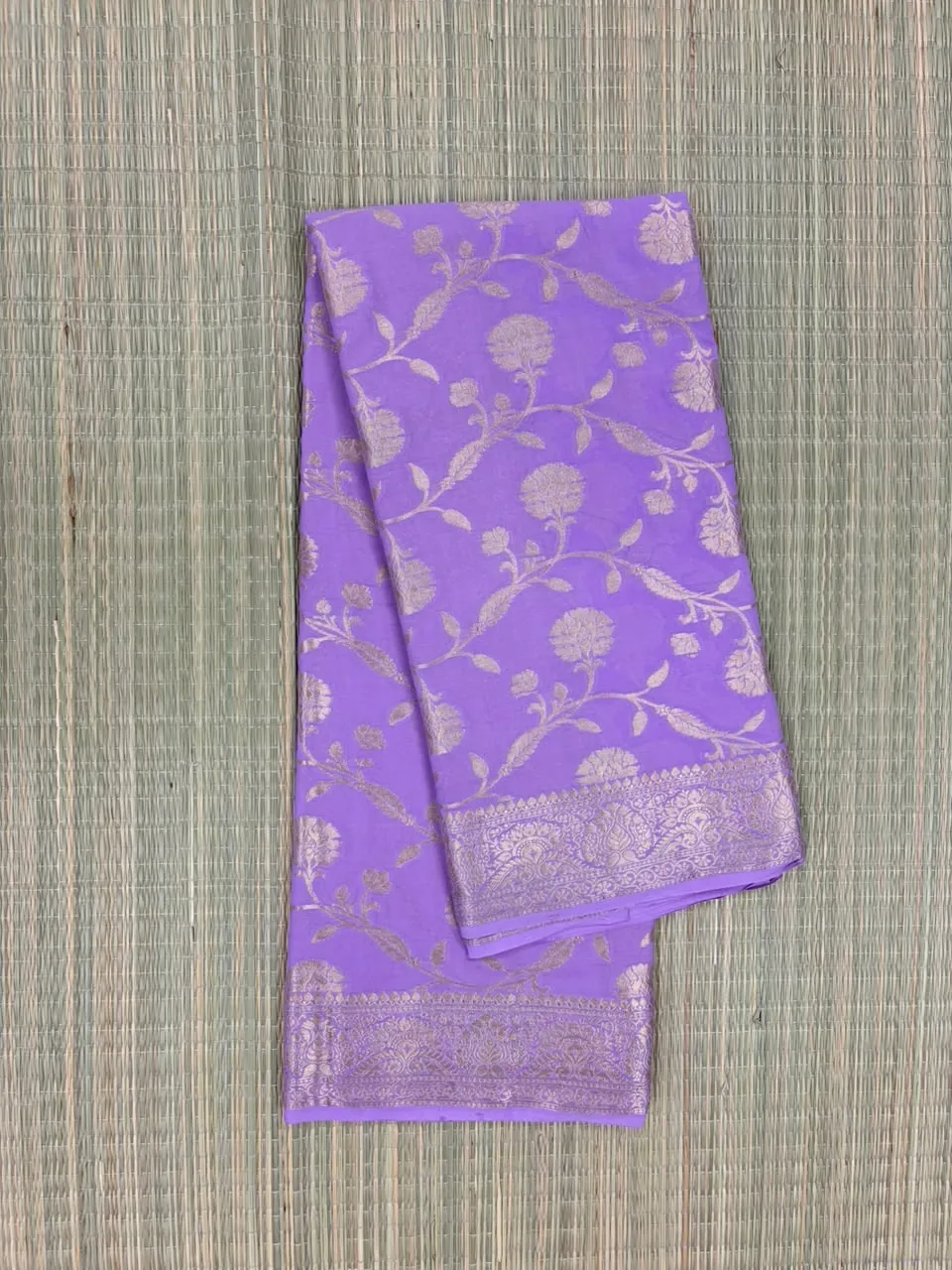 Lilac Semi Chiffon Saree