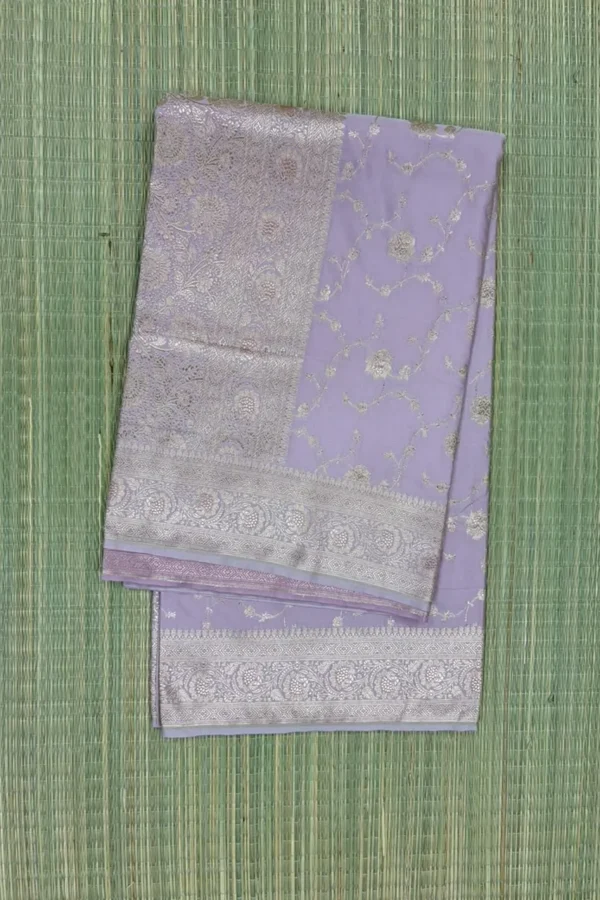 Lilac Pink Pure Mashru Silk Saree