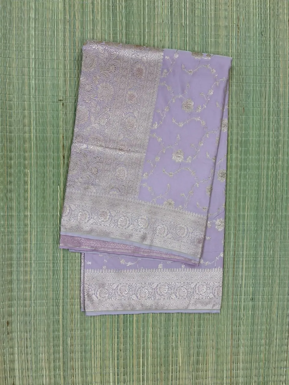 Lilac Pink Pure Mashru Silk Saree