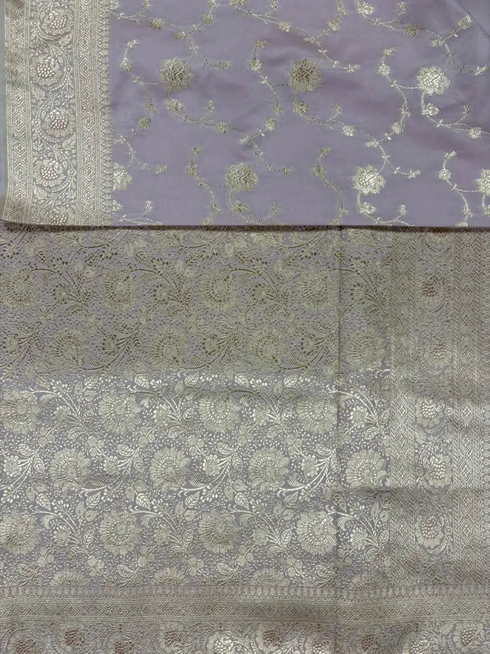 Lilac Pink Pure Mashru Silk Saree - Image 2