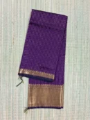 Dark Purple Checked Semi Katan Saree